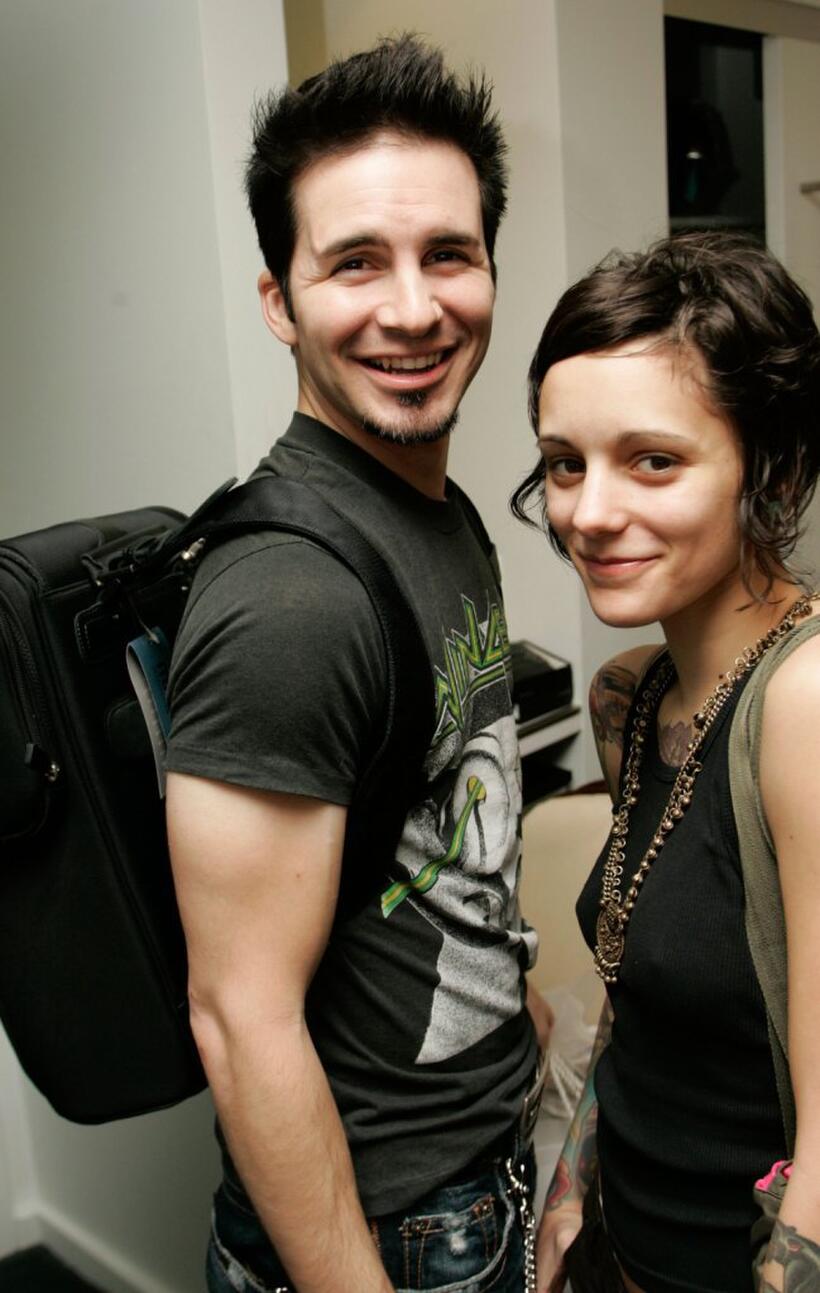 Hal Sparks and Samantha Humphreys at the Showtime Style 2006, a pre-Golden Globe awards.