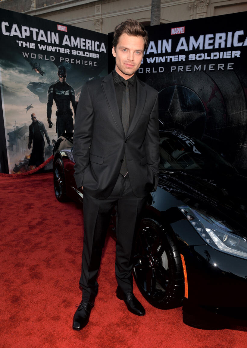 Sebastian Stan at the California premiere of "Captain America: The Winter Soldier."