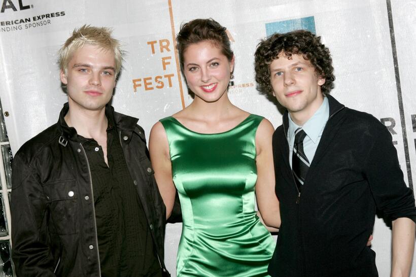 Sebastian Stan, Eva Amurri and Jesse Eisenberg at the premiere of "The Education Of Charlie Banks" during the 2007 Tribeca Film Festival.