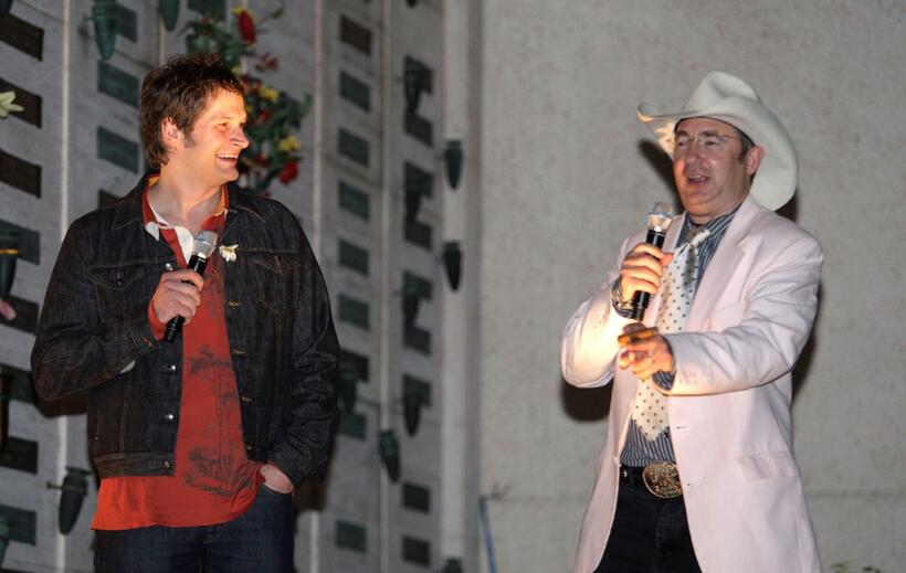 Barry Sonnenfeld and Bryan Fuller at the ABCs sneak preview of "Pushing Daisies" held at Hollywood Forever Cemetery.