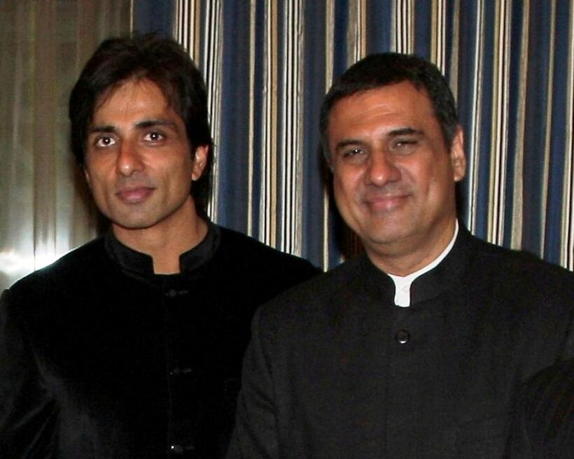 Sonu Sood and Boman Irani at the premiere of "City of Life" during the 6th Annual Dubai International Film Festival.