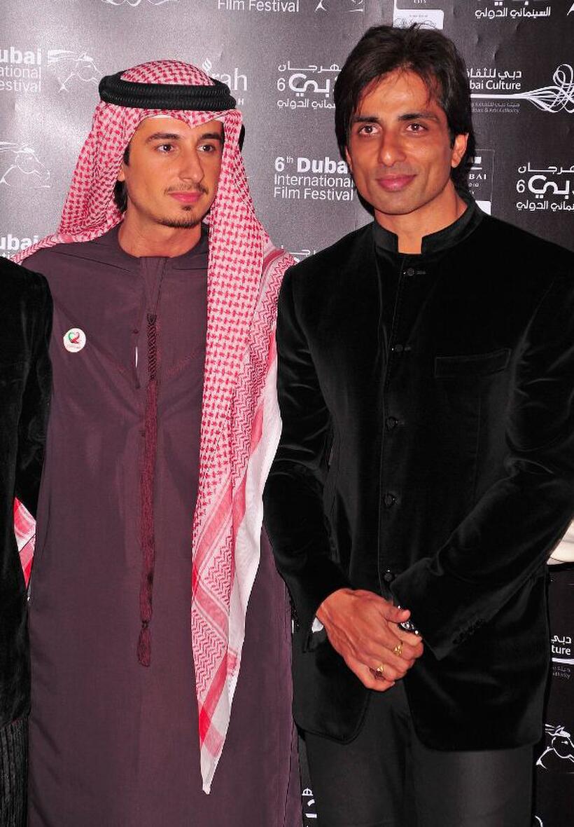 Ali Mostafa and Sonu Sood at the premiere of "City of Life" during the 6th Annual Dubai International Film Festival.