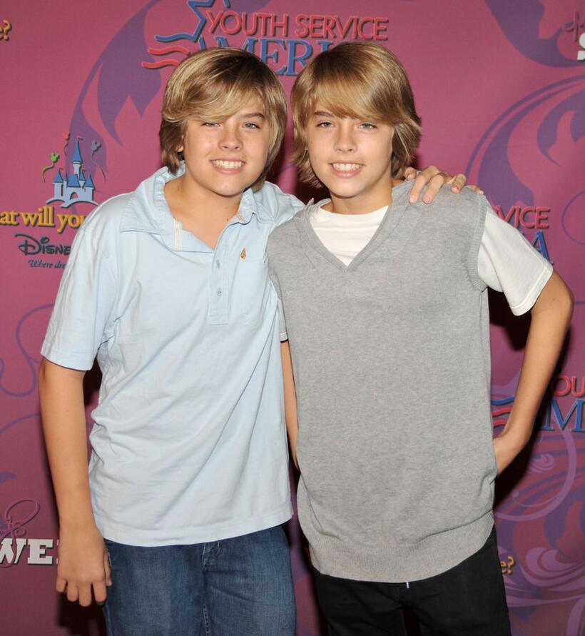 Dylan Sprouse and Cole Sprouse at the Miley Cyrus "Sweet 16" birthday celebration benefiting Youth Service America.