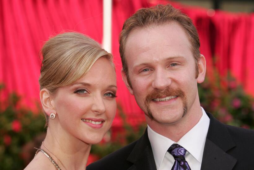 Morgan Spurlock and wife Alexandra Jamieson at the 77th Annual Academy Awards.
