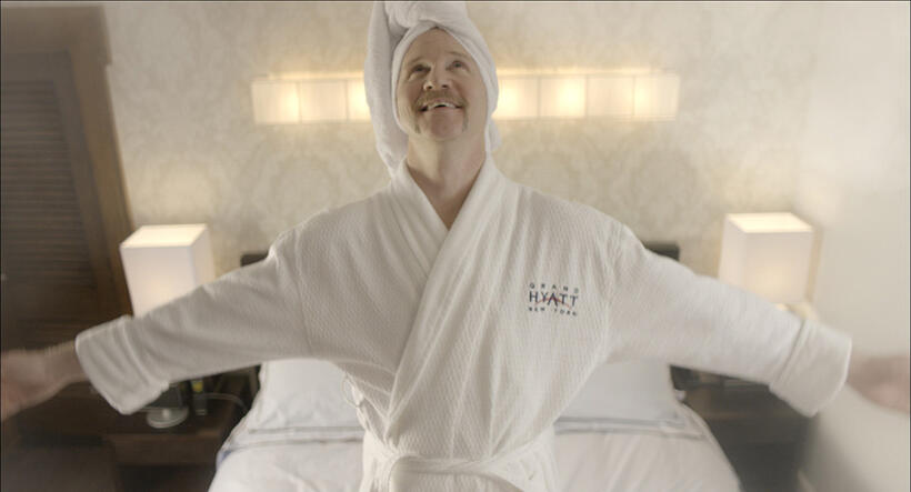 Morgan Spurlock on the set of "Pom Wonderful Presents: The Greatest Movie Ever Sold."