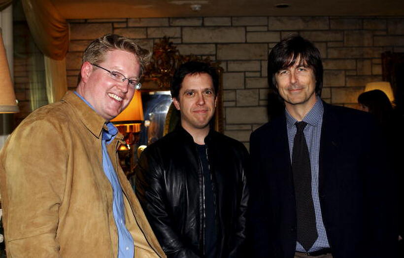 Andrew Stanton, Lee Unkrich and Thomas Newman at the champagne reception honoring the Academy Award Music Nominees.