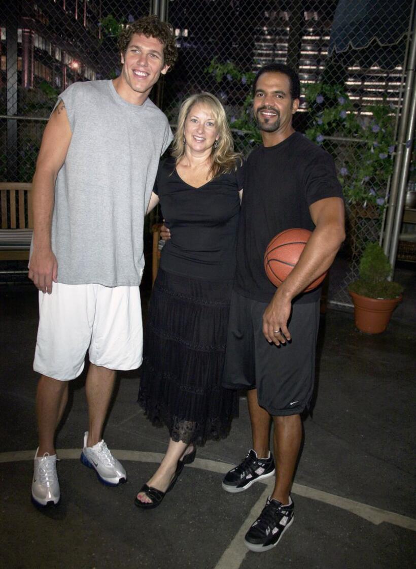 Luke Walton, Director Kathy Foster and Kristoff St. John at the CBS daytime television drama "The Young and the Restless."