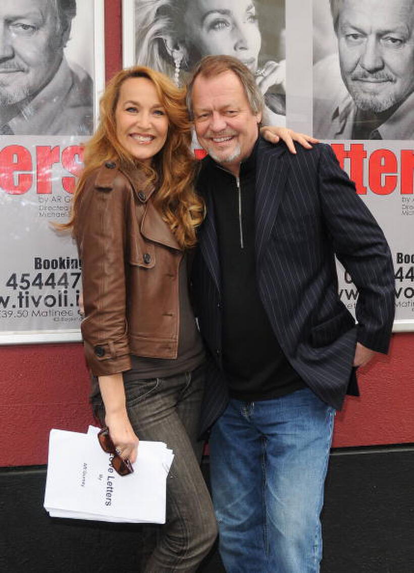 Jerry Hall and David Soul at the announcement of their new show "Love Letters."