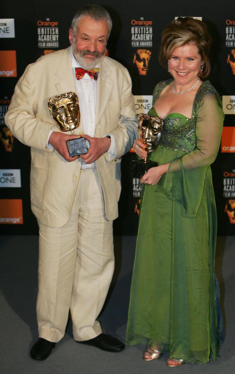 Imelda Staunton and Mike Leigh at the British Academy Film Awards.