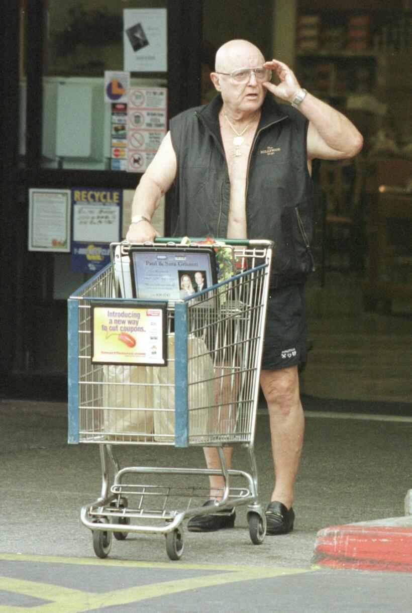 Rod Steiger at the Los Angeles after buying supplies for the Memorial Day weekend.
