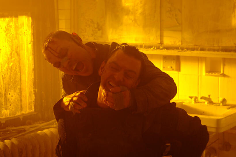 Doug Hutchison as Loony Bin Jim and Ray Stevenson as Frank Castle in "Punisher: War Zone."