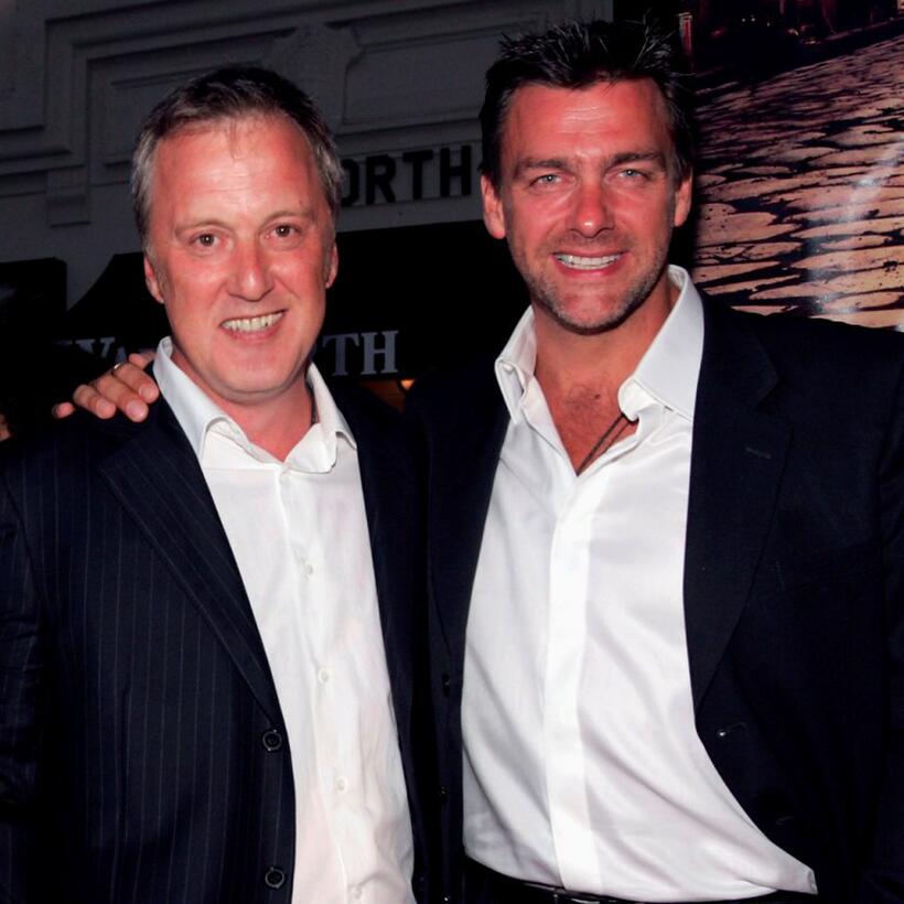 Bruno Heller and Ray Stevenson at the premiere of "Rome."