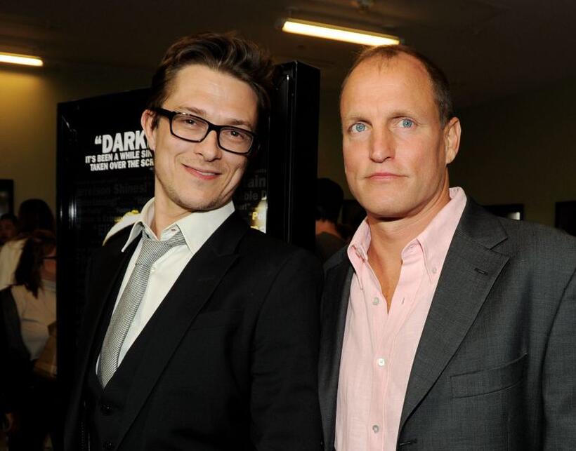 Peter Stebbings and Woody Harrelson at the premiere of "Defendor."