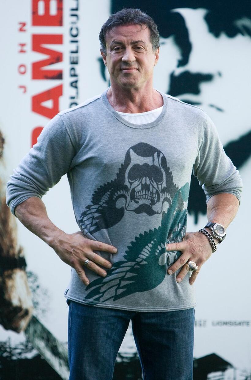 Sylvester Stallone at the press conference of "John Rambo."