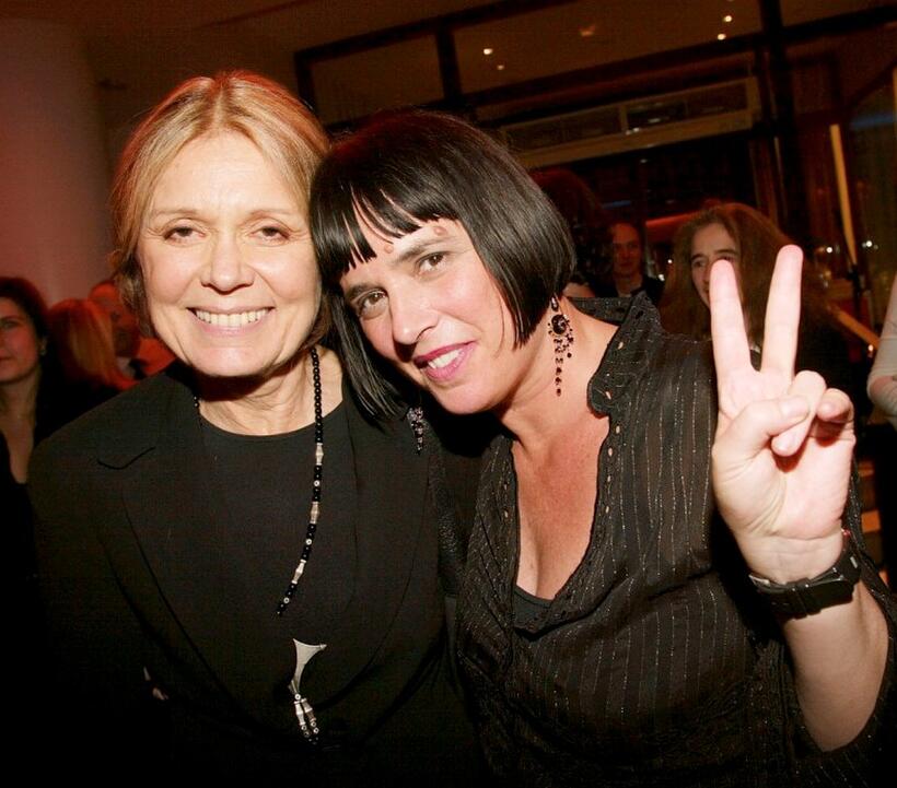 Gloria Steinem and Eve Ensler at the closing night party for The Vagina Monologues.