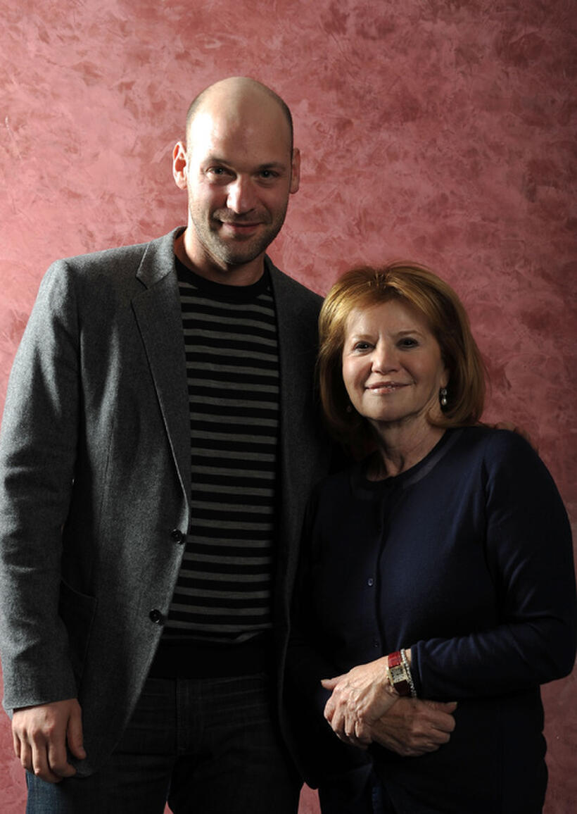 Corey Stoll and producer Letty Aronson at the California premiere of "Midnight In Paris."