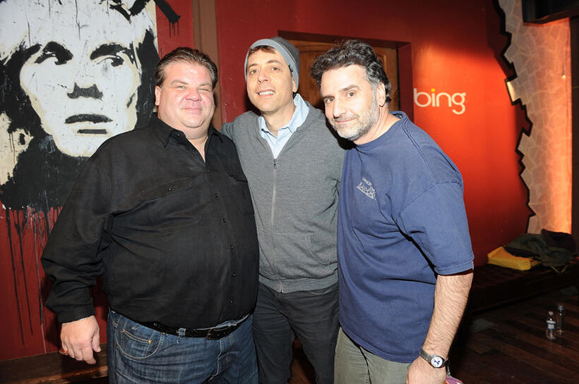 Comedians Angelo Tsarouchas, Fred Stoller and Steve Skrovan at the Bing Bar in Utah.