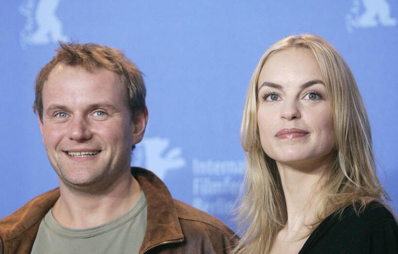 Nina Hoss and Devid Striesow at the photocall of "Yella" during the 57th Berlinale International Film Festival.