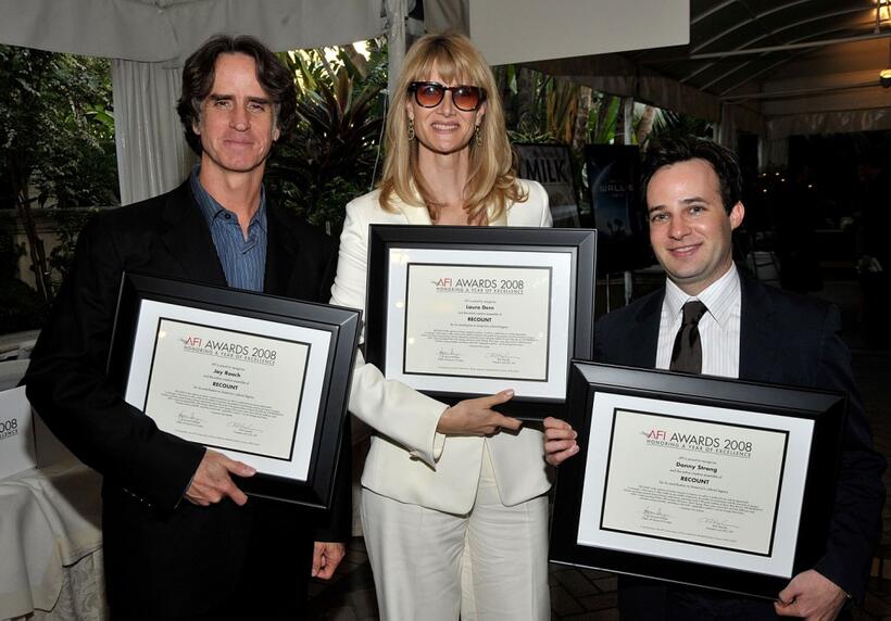 Director Jay Roach, Laura Dern and Danny Strong at the AFI Awards 2008.