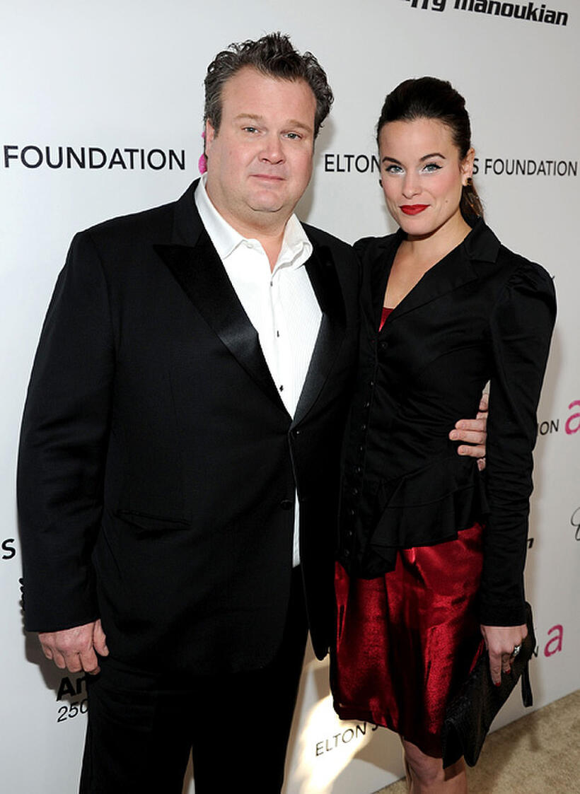 Eric Stonestreet and Katherine Tokarz at the 19th Annual Elton John AIDS Foundation Academy Awards Viewing party.