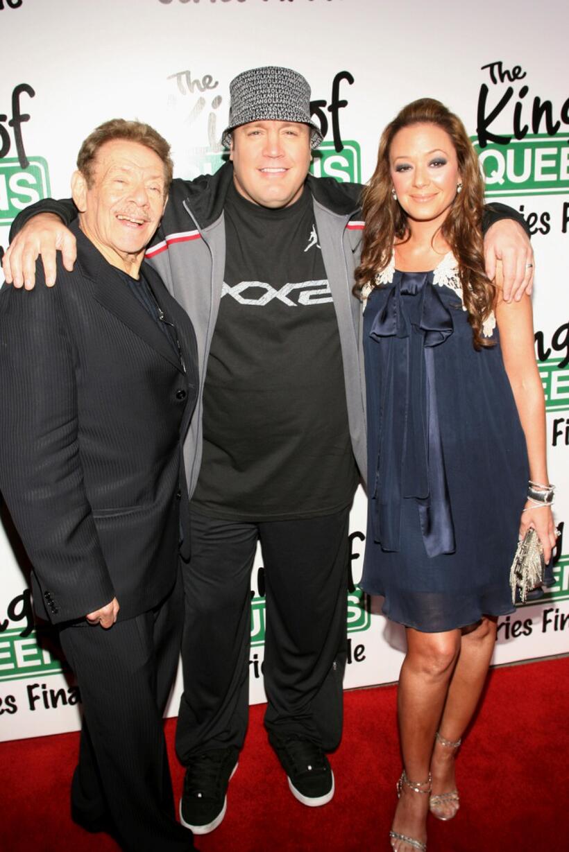 Jerry Stiller, Kevin James and Leah Remini at the final season wrap party of "The King of Queens."