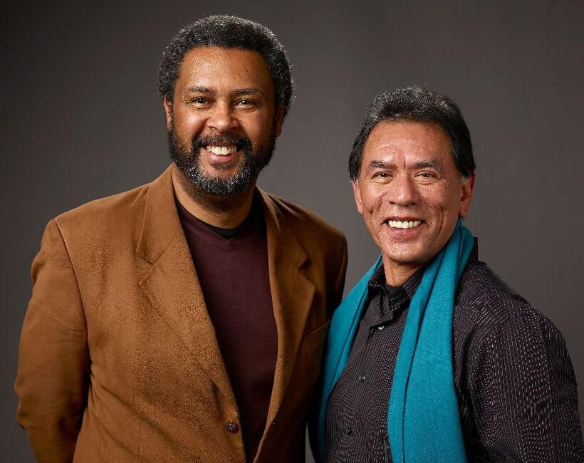 Kevin Willmott and Wes Studi at the 2009 Sundance Film Festival.