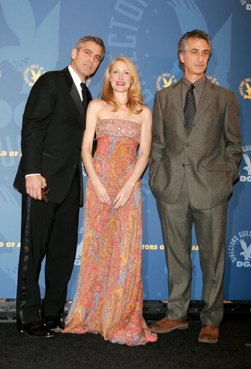 David Strathairn, George Clooney and Patricia Clarkson at the 58th Annual Directors Guild Of America Awards - Press Room.