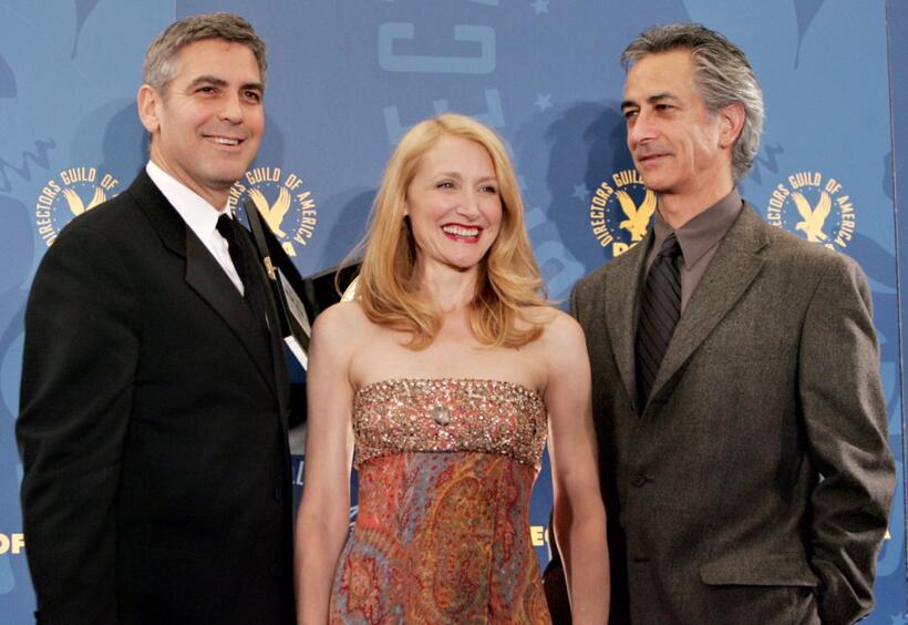 David Strathairn, George Clooney and Patricia Clarkson at the 58th Annual Directors Guild Of America Awards - Press Room.