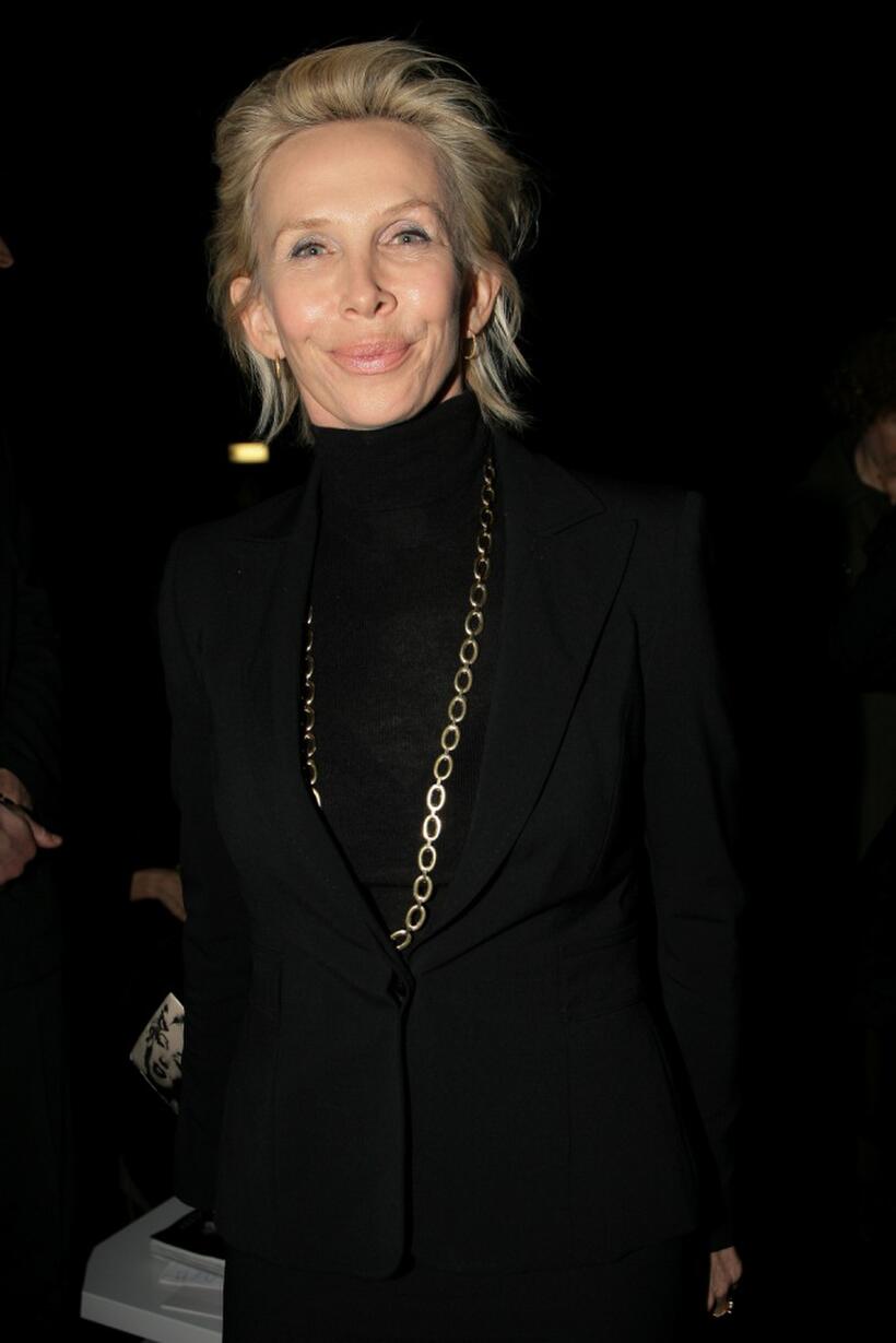 Trudie Styler at the Gianni Versace Fashion Show.