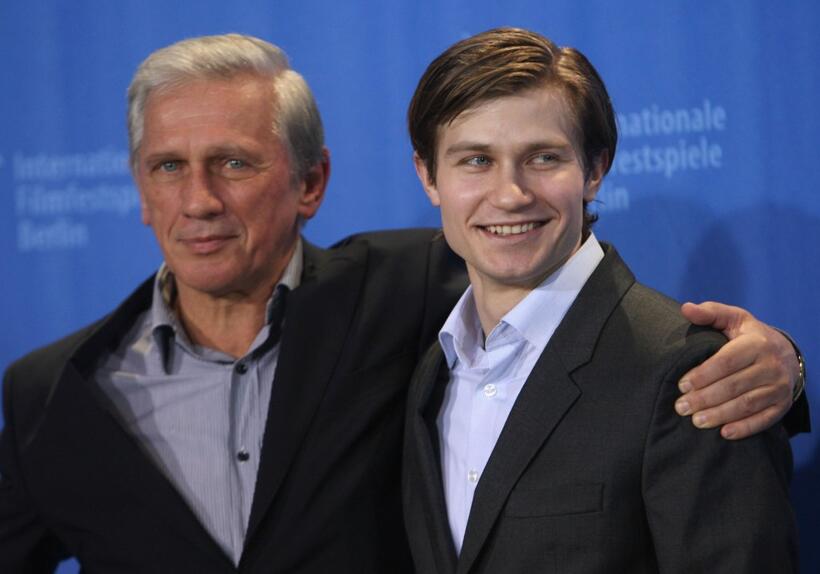 Jan Englert and Pawel Szajda at the photocall of "Sweet Rush" during the 59th Berlin Film Festival.