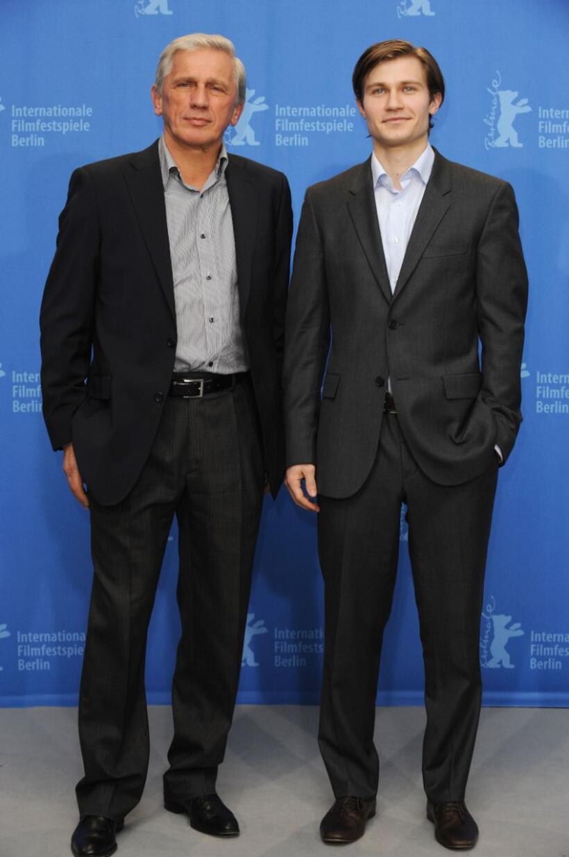 Jan Englert and Pawel Szajda at the photocall of "Sweet Rush" during the 59th Berlin Film Festival.