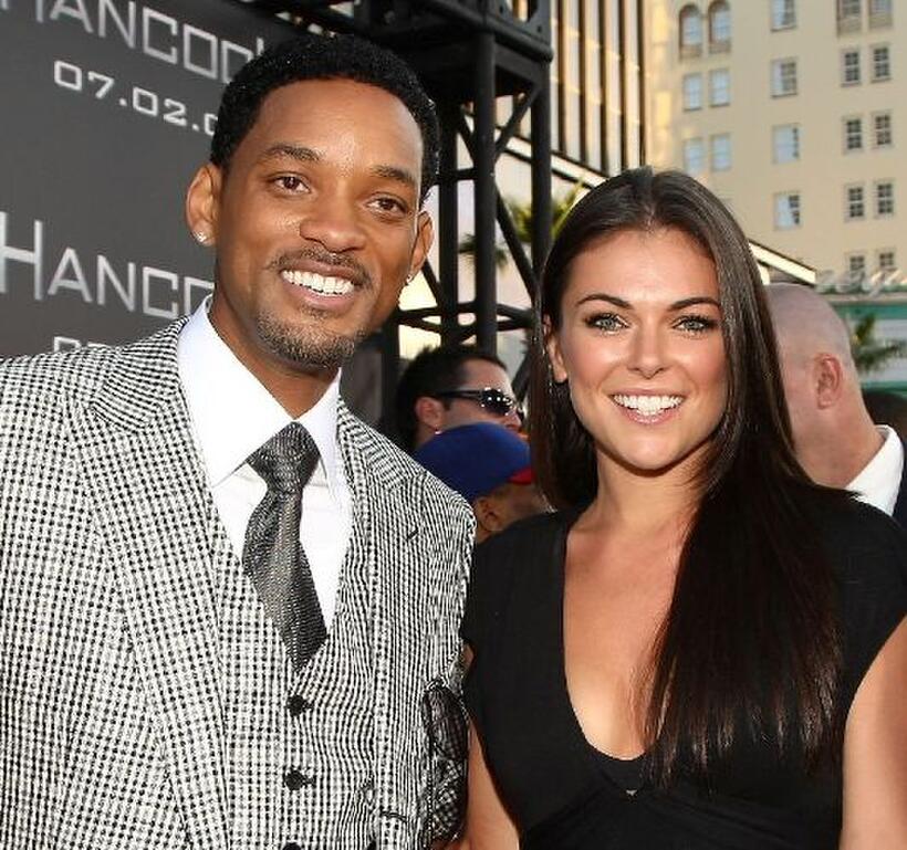 Will Smith and Serinda Swan at the premiere of "Hancock."