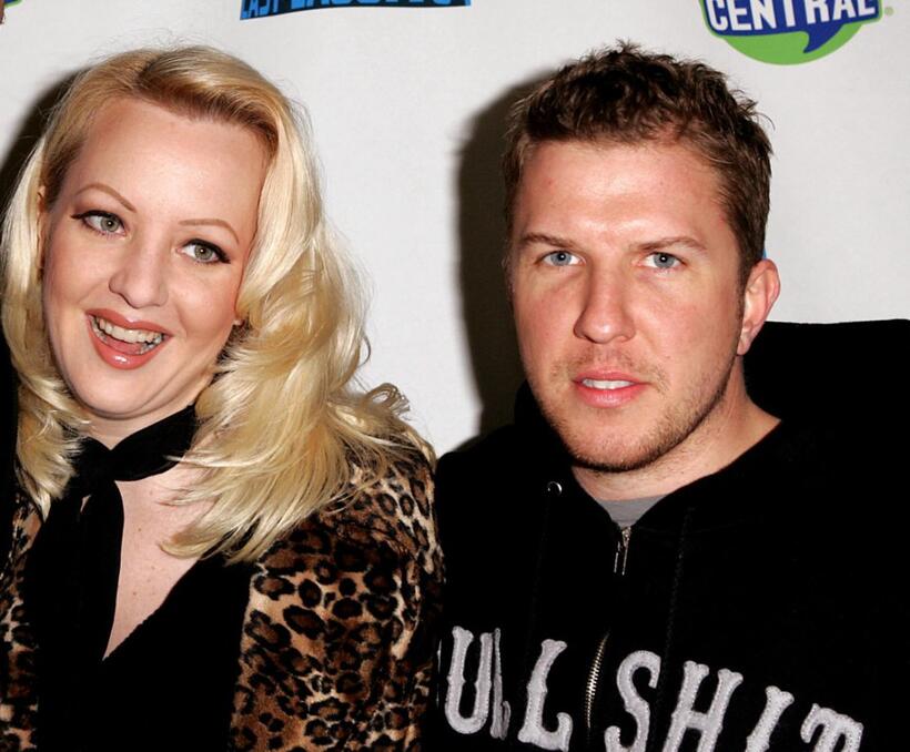 Wendi McClendon-Covey and Nick Swardson at the Comedy Central's "Last Laugh."