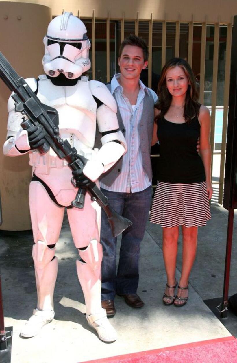 Matt Lanter and Catherine Taber at the premiere of "Star Wars: The Clone Wars."
