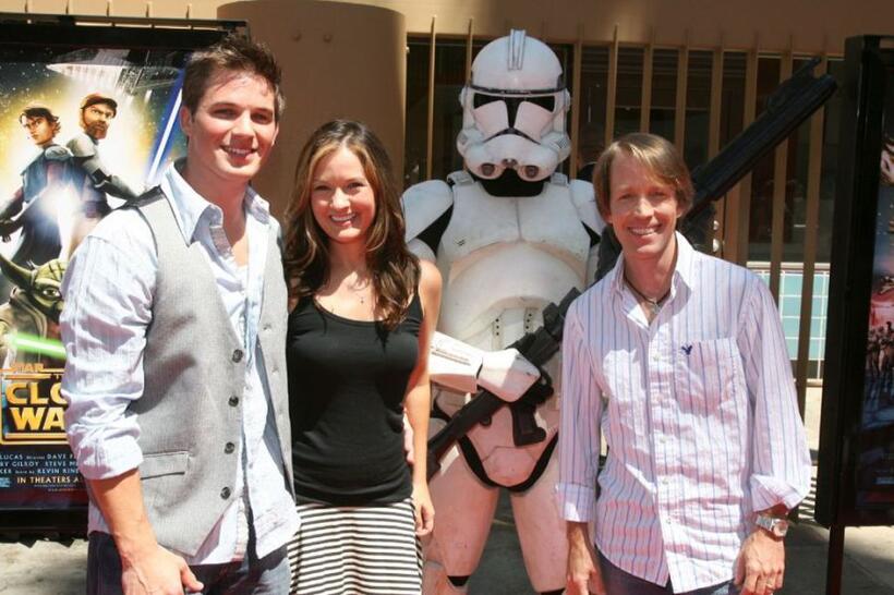 Matt Lanter, Catherine Taber and James Arnold Taylor at the premiere of "Star Wars: The Clone Wars."