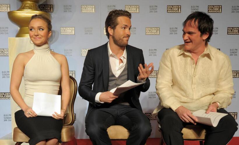 Quentin Tarantino, Ryan Reynolds and Hayden Panettiere at the 65th Annual Golden Globe Nominations.