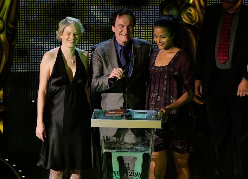 Quentin Tarantino, Monica Staggs and Sydney Tamiia Poitier at the Spike TV's "Scream 2007".