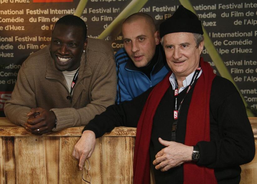 Omar Sy, Fred Testot and Daniel Prevost at the opening night of the 10th International Comedy Film Festival of "L'Alpe d'Huez."