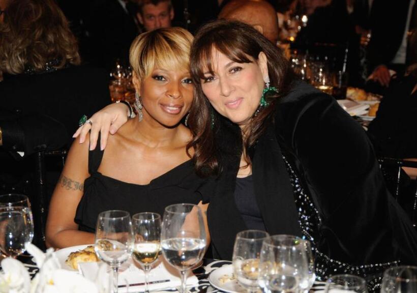 Mary J. Blige and Lorraine Schwartz at the amfAR New York gala.