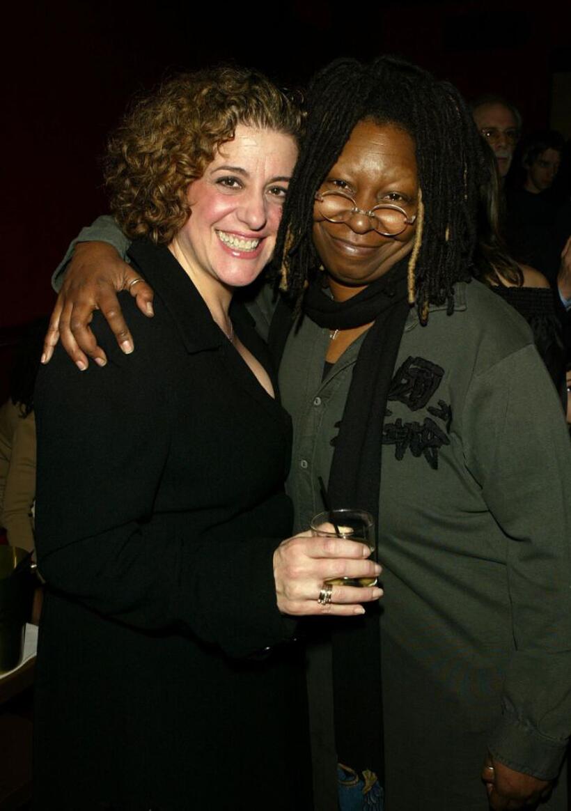 Mary Testa and Whoopi Goldberg at the dinner hosted by Miramax.
