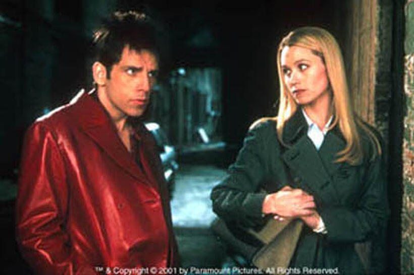 Ben Stiller as Derek and Christine Taylor as Mathilda in Paramount's Zoolander.