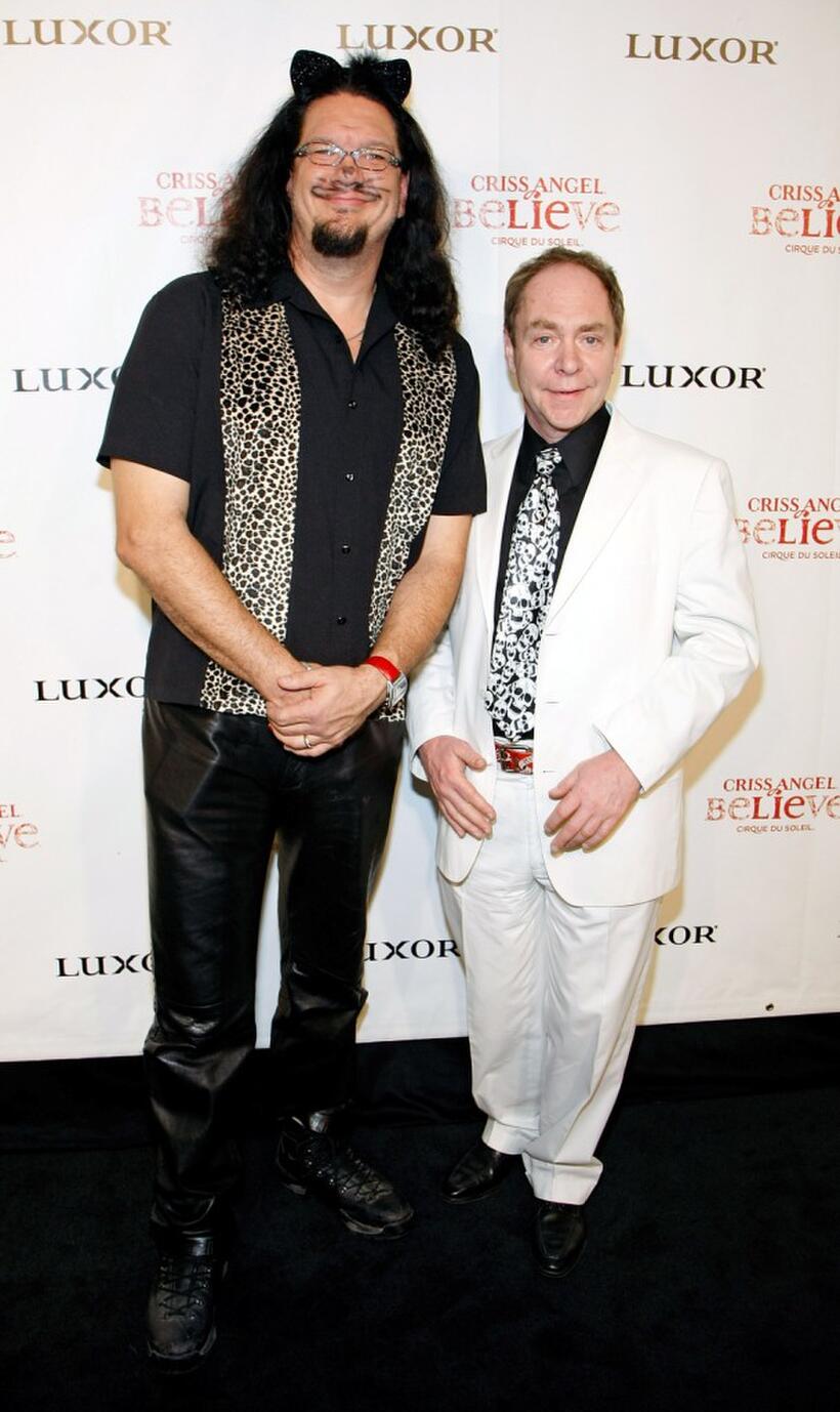 Penn Jillette and Teller at the gala premiere of "Criss Angel Believe."