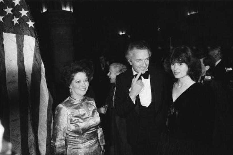 Shirley Temple and Jean Pierre Cassel at the party celebrating the investiture of new-elected US president Ronald Reagan.