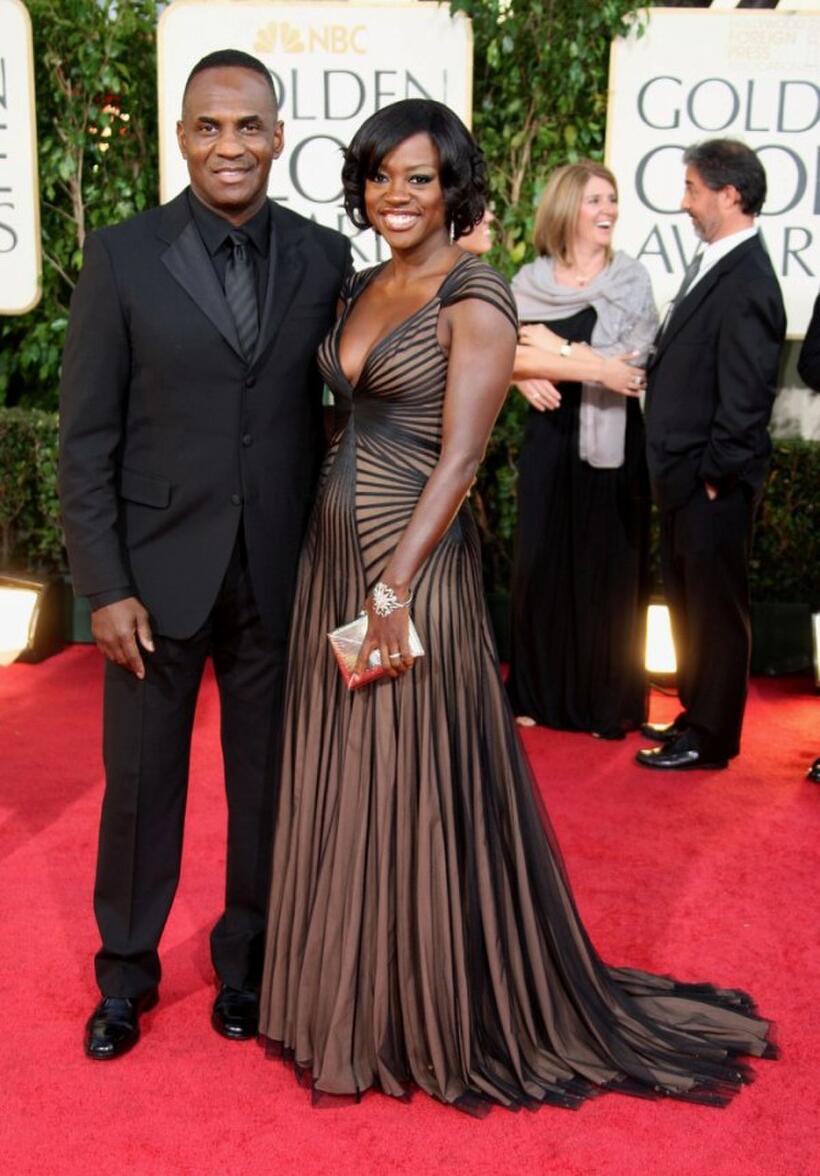 Julius Tennon and Viola Davis at the 66th Annual Golden Globe Awards.