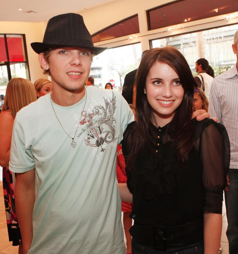 Max Thieriot and Emma Roberts at the after party of the premiere of "Kit Kittredge: An American Girl."