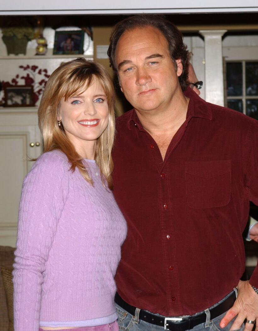 Courtney Thorne-Smith and Jim Belushi at the "According To Jim" 100th Episode celebration.
