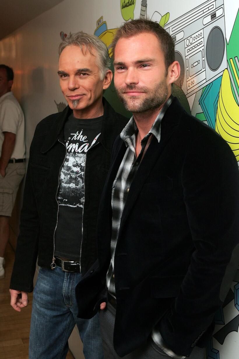 Billy Bob Thornton and Seann William Scott at the MTV's Total Request Live at the MTV Times Square Studios.