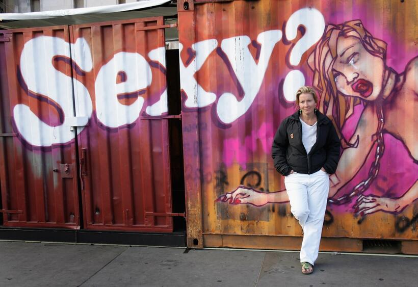Emma Thompson at the art installation entitled "The Journey against Sex Trafficking" in Trafalger Square.