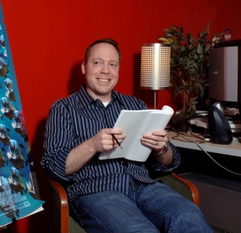 Director Michael Thurmeier on the set of "Ice Age: Dawn of the Dinosaurs."