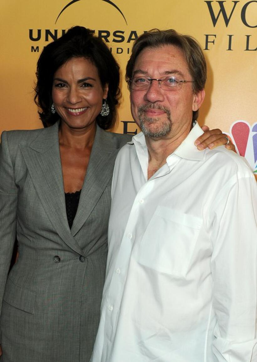 Rachel Ticotin and producer Chris Misiano at the premiere of "Law & Order: Los Angeles."